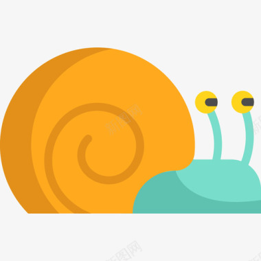 蜗牛海洋生物7扁平图标图标