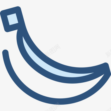 香蕉食物和餐厅4蓝色图标图标