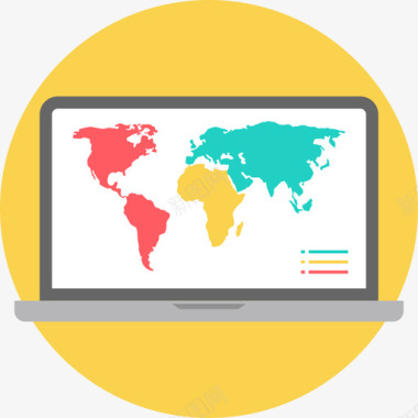 世界地图网页开发和搜索引擎优化3平面图标图标