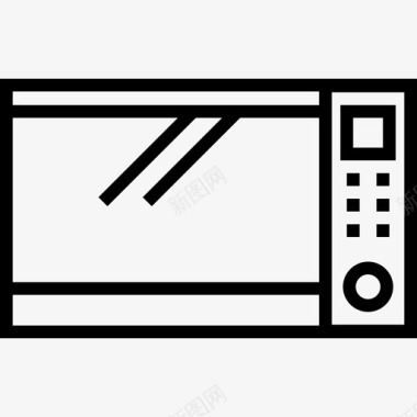 老人家庭微波炉家庭3线性图标图标