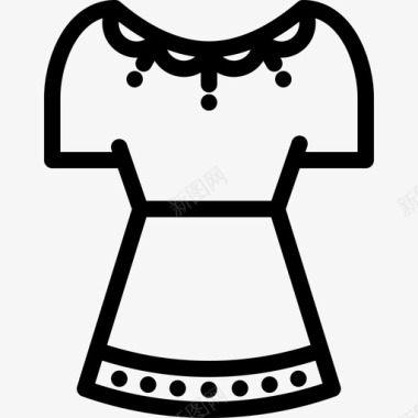 卡通波西米亚风格连衣裙波西米亚风格直线型图标图标