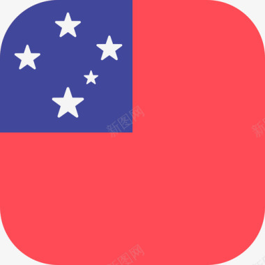 设计萨摩亚国际国旗3圆形方形图标图标