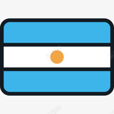 阿根廷国旗系列4圆形矩形图标图标