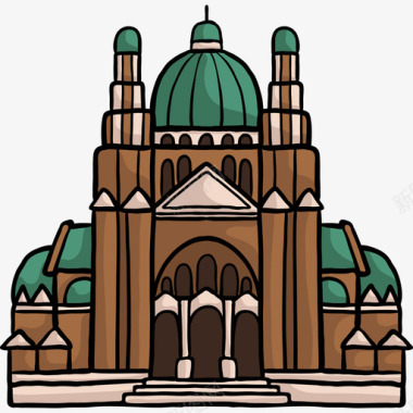 圣心大教堂世界的纪念碑色彩图标图标