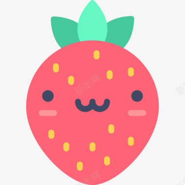 草莓可爱的食物2平淡图标图标