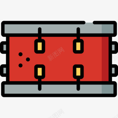摇滚背景鼓摇滚音乐会线颜色图标图标