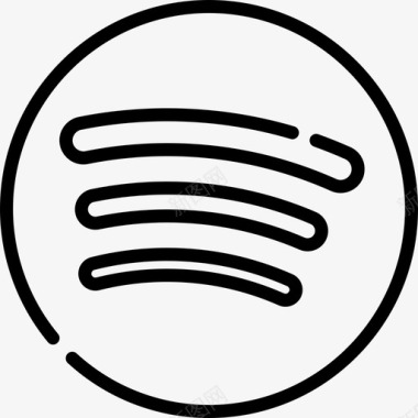 社交人群Spotify社交媒体27线性图标图标