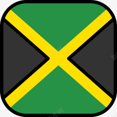 圆形UI牙买加国旗系列6圆形方形图标图标