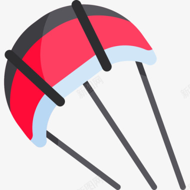 风筝冲浪夏季运动3扁平图标图标