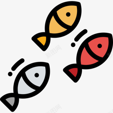 鱼航海水手线色图标图标