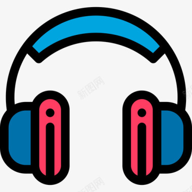 耳机实物资产15线性颜色图标图标