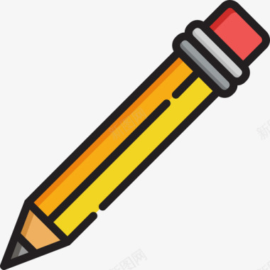 线描边线铅笔普通艺术2线颜色图标图标