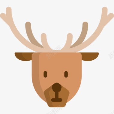 鹿美国5平坦图标图标