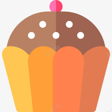 麦子蛋糕纸杯蛋糕面包房8扁平图标图标