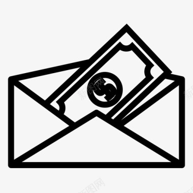 财务收据帐单美元信封图标图标