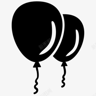 生日气球气体气球派对气球图标图标