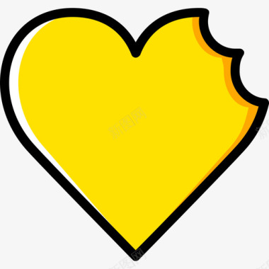 破碎的心浪漫的生活方式10黄色图标图标