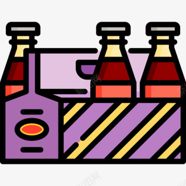 啤酒水上乐园3线性颜色图标图标