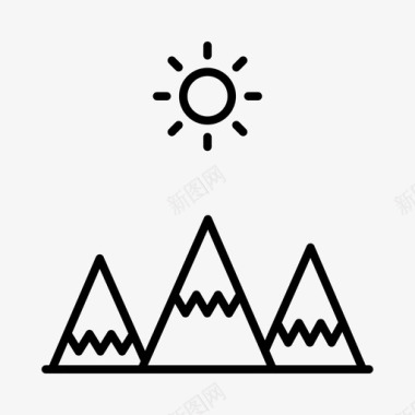 阿尔卑斯山探险登山图标图标