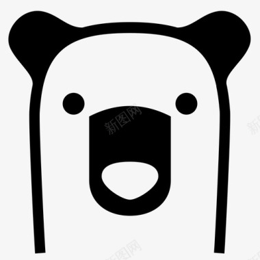 北极熊熊脸熊头图标图标