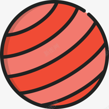 瑜伽球健身房5线性颜色图标图标