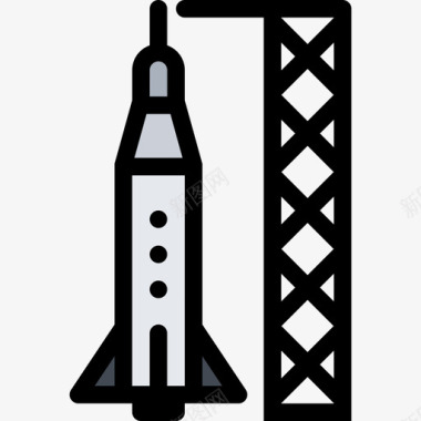 火箭发射太空与科学2彩色图标图标