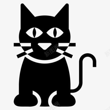 猫动物黑色图标图标