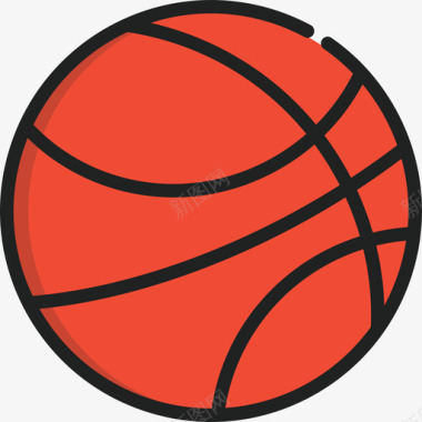 篮球健身房5线条颜色图标图标