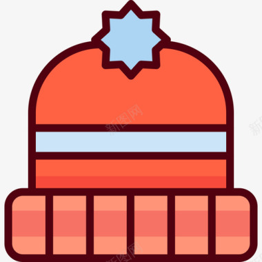 冬季运动帽冬季运动2线性颜色图标图标