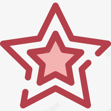 星星形状9红色图标图标