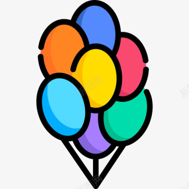 大气球气球世界骄傲日线性颜色图标图标