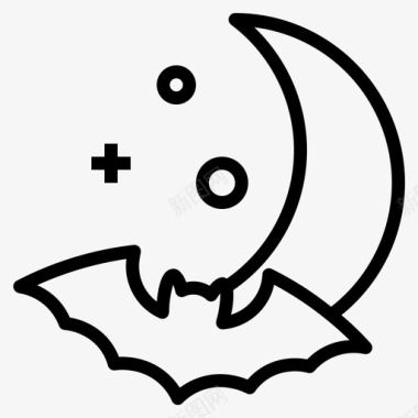 月亮蝙蝠新月图标图标