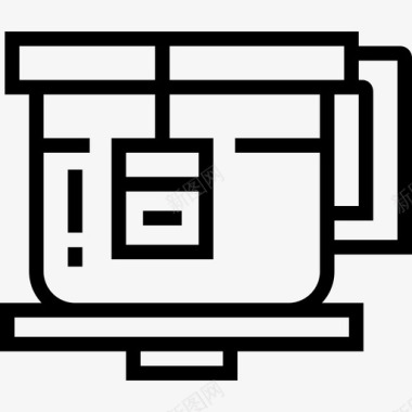 女生茶杯茶杯咖啡厅12号直线型图标图标