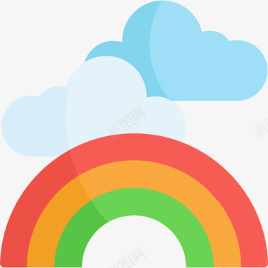 条纹彩虹彩虹53号天气平坦图标图标