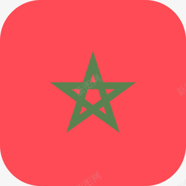 圆形时间轴摩洛哥国际国旗3圆形方形图标图标