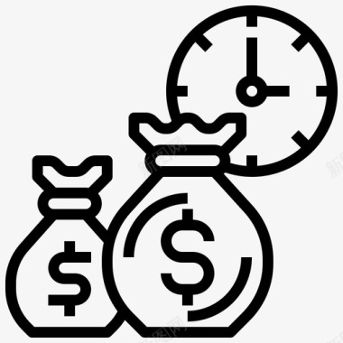 金融时钟时间银行时钟图标图标