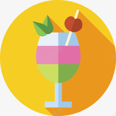 夏季鸡尾酒夏季食品和饮料淡味图标图标