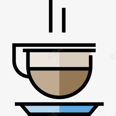 咖啡杯装饰画2咖啡杯咖啡店元素2线性颜色图标图标