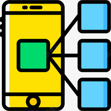 网络连接图标智能手机营销11黄色图标图标