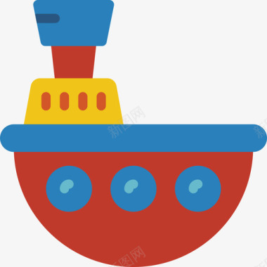 卡通船船玩具13扁平图标图标