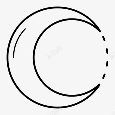 矢量太空月亮夜晚太空图标图标