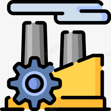内野制造工厂制造4线颜色图标图标