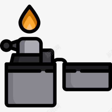 雪茄与打火机打火机消防5线型颜色图标图标