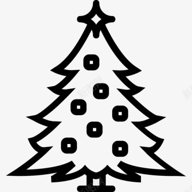 圣诞树冬季2线形图标图标