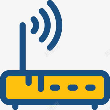 蓝牙通信路由器网络和通信双色图标图标