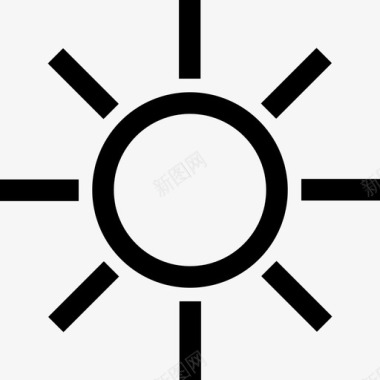 阳光日光用户界面轮廓图标图标