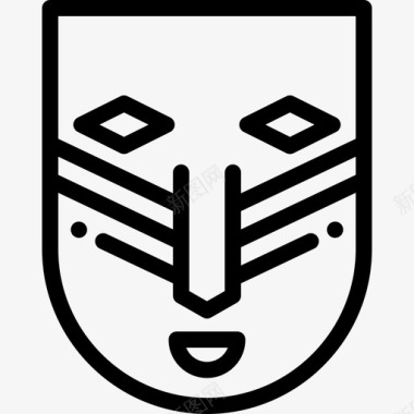 面具波西米亚风格线性图标图标