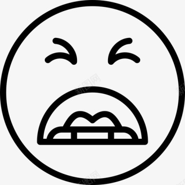 QQ表情图片绝望表情符号13线性图标图标