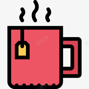茶杯咖啡厅16彩色图标图标