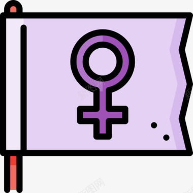 女权主义妇女节2线性颜色图标图标